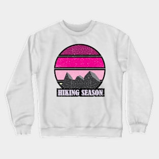 Hiking Season Girly Pink Crewneck Sweatshirt